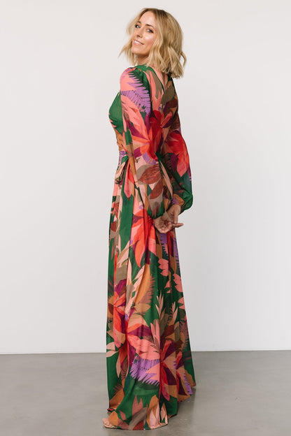 Camilla Wrap Maxi Dress | Green Multi - Baltic Born