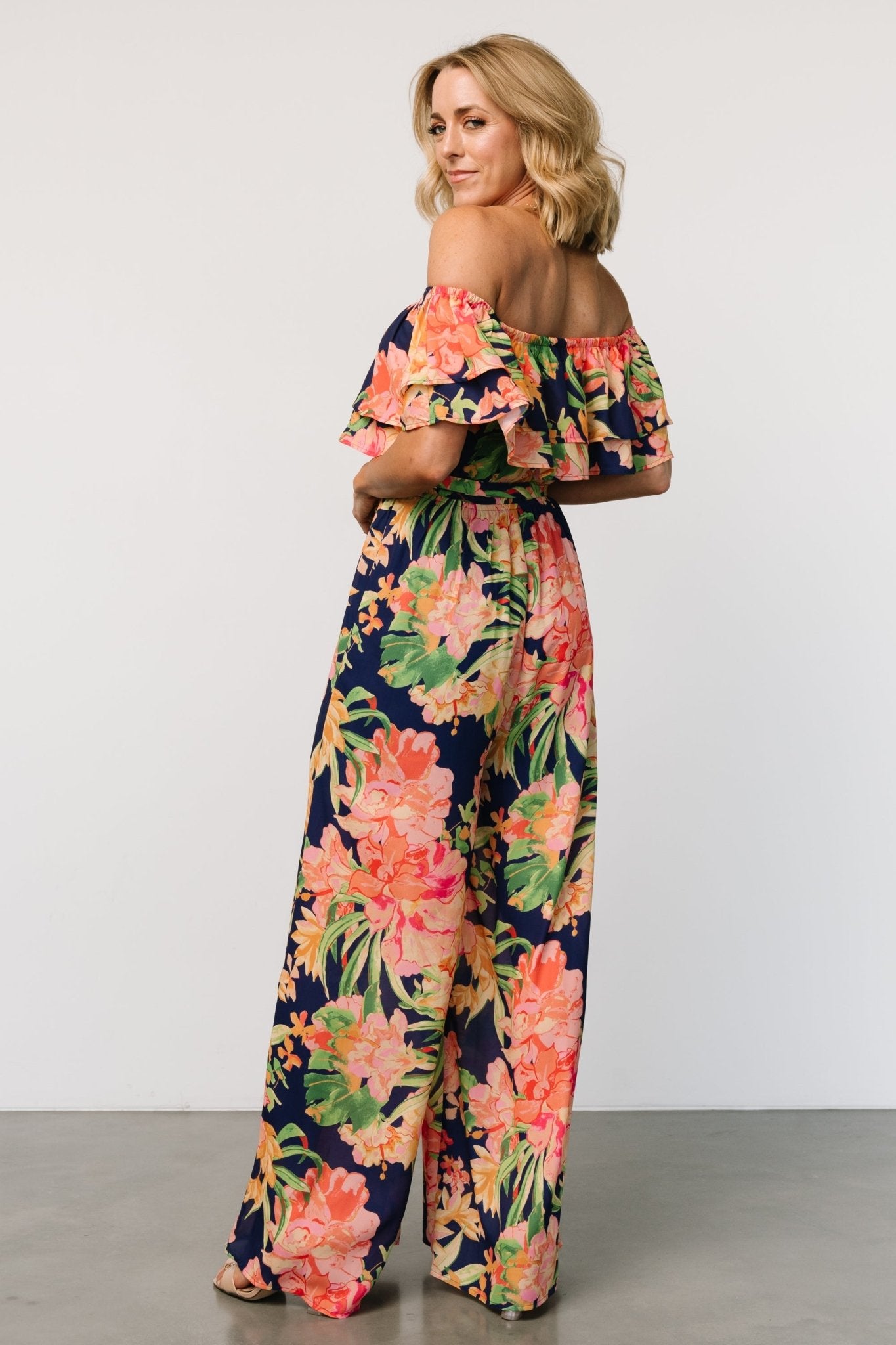 Capistrano Ruffle Jumpsuit | Navy Floral - Baltic Born