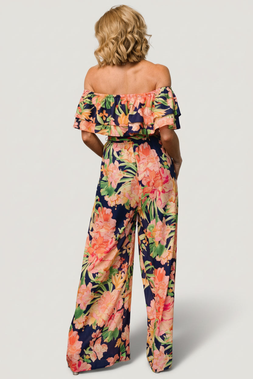 Capistrano Ruffle Jumpsuit | Navy Floral