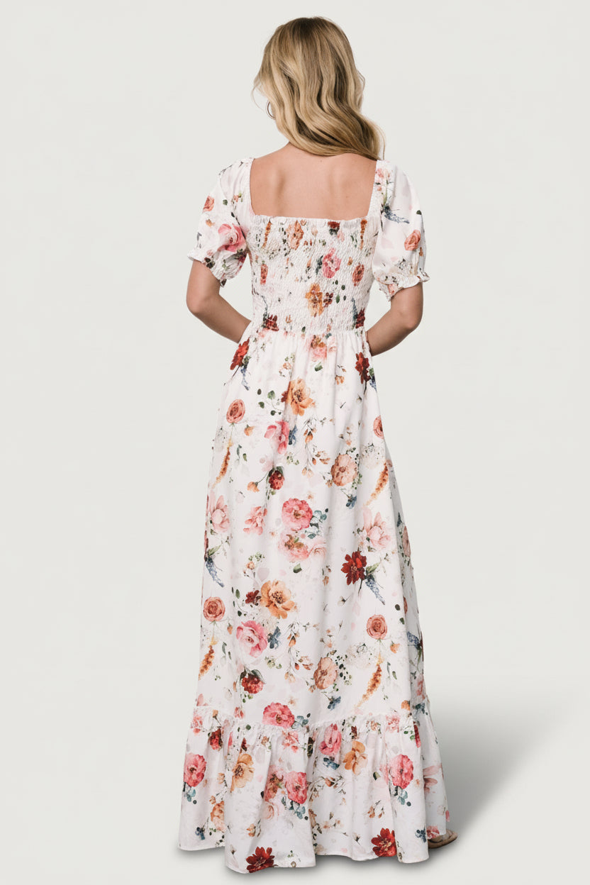 Capri Smocked Maxi Dress | Multi Floral