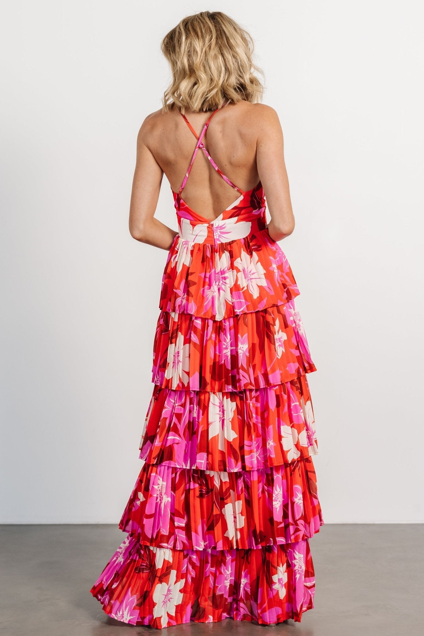 Capriana Tiered Maxi Dress | Red Multi - Baltic Born