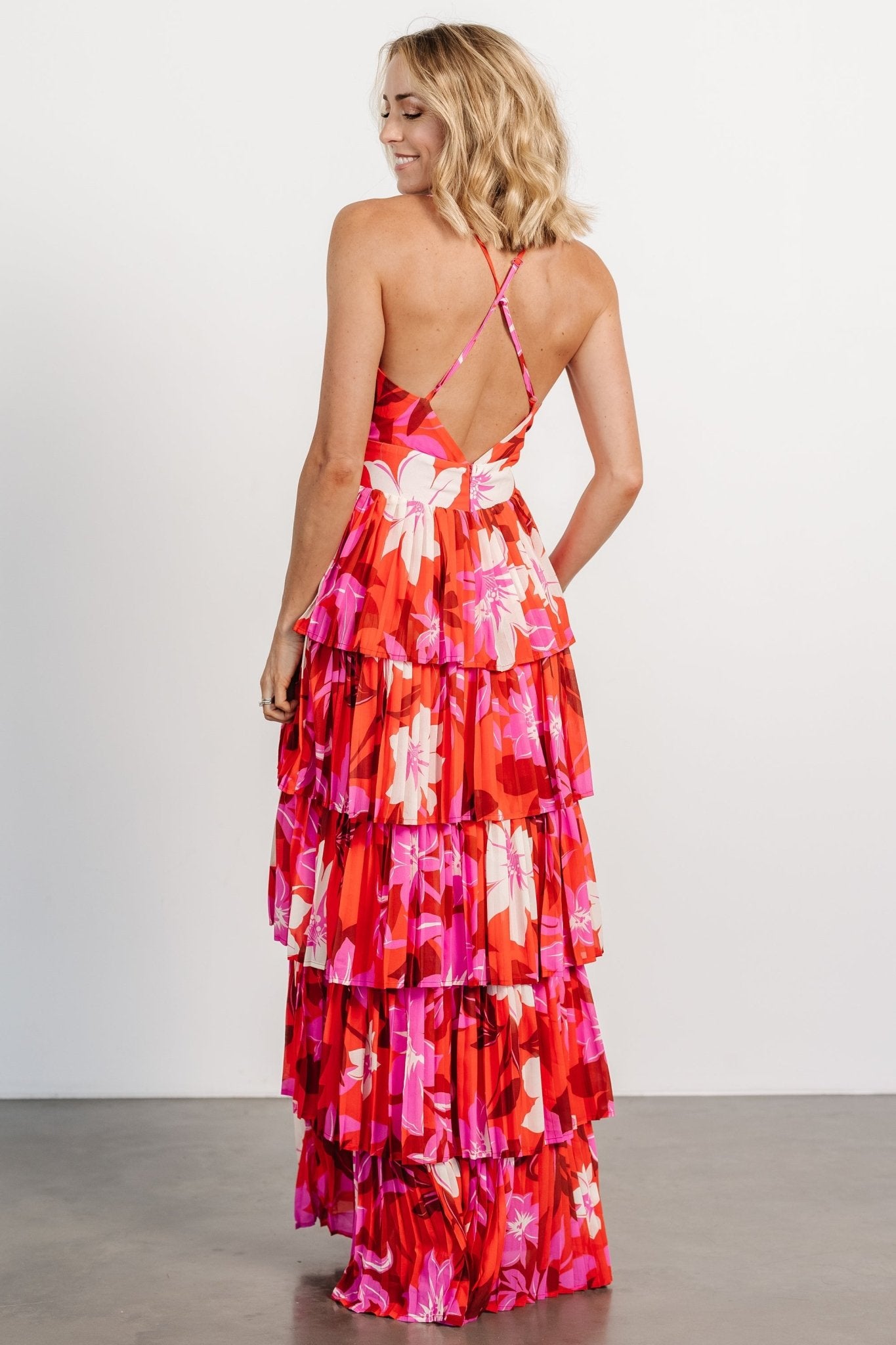 Capriana Tiered Maxi Dress | Red Multi - Baltic Born