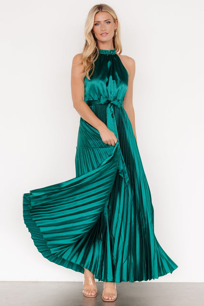 Capulet Pleated Maxi Dress | Emerald - Baltic Born