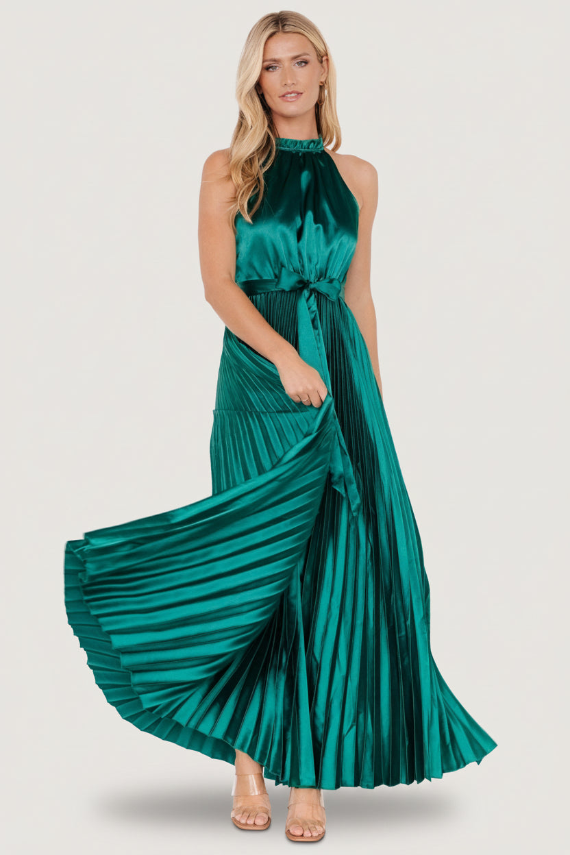 Capulet Pleated Maxi Dress | Emerald