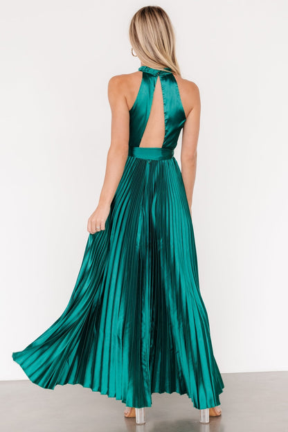 Capulet Pleated Maxi Dress | Emerald - Baltic Born