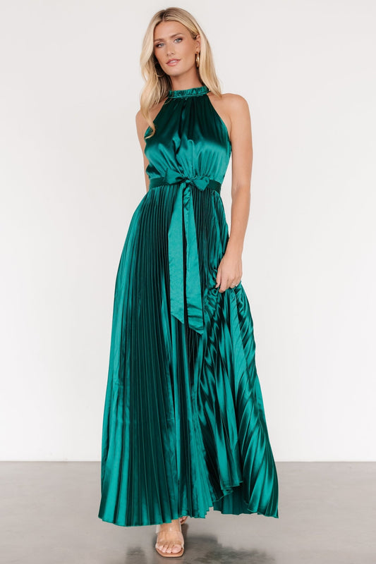 Capulet Pleated Maxi Dress | Emerald - Baltic Born