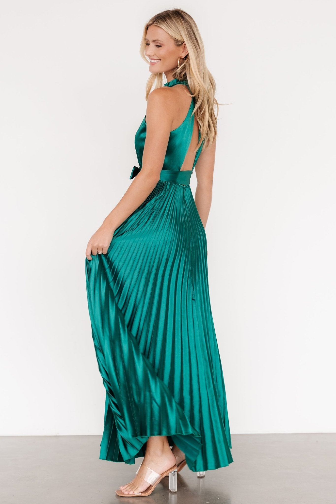 Capulet Pleated Maxi Dress | Emerald - Baltic Born