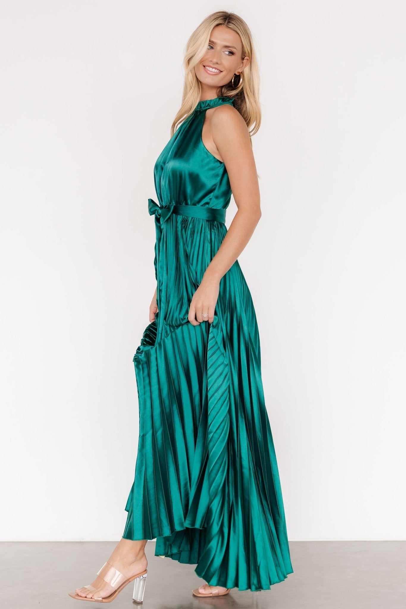 Capulet Pleated Maxi Dress | Emerald - Baltic Born