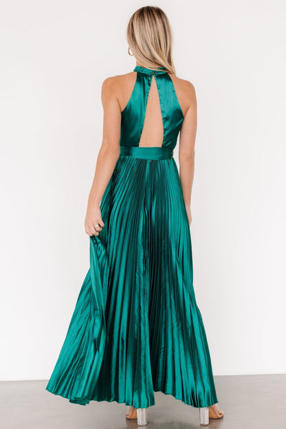 Capulet Pleated Maxi Dress | Emerald - Baltic Born