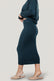 Old Tiralahilacha Hadiya Organic Cotton Waffle Midi Skirt In Blue