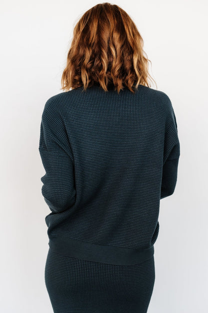 Carey Waffle Sweater | Midnight Blue - Baltic Born