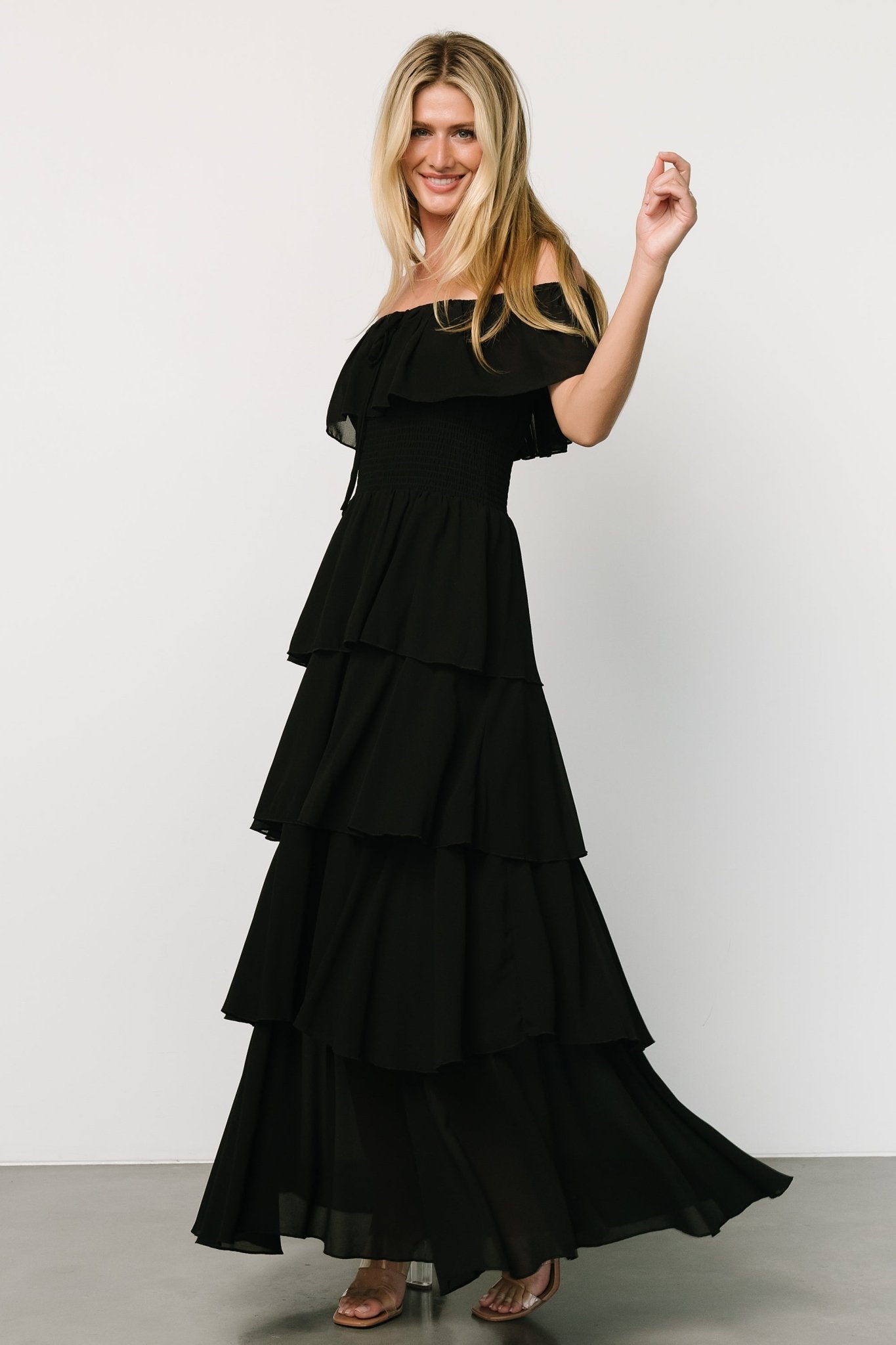 Carina Off Shoulder Maxi Dress | Black - Baltic Born