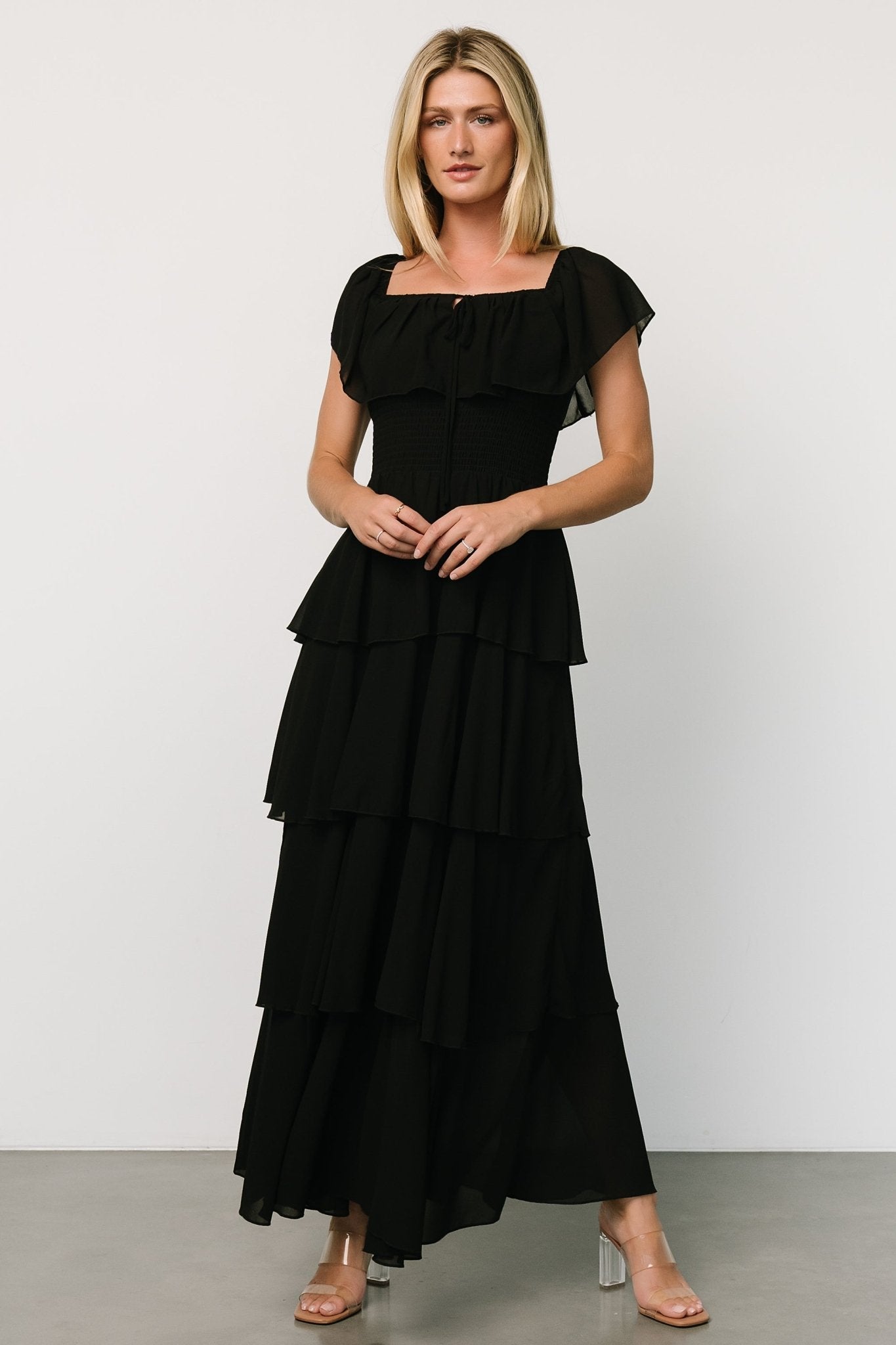 Carina Off Shoulder Maxi Dress | Black - Baltic Born