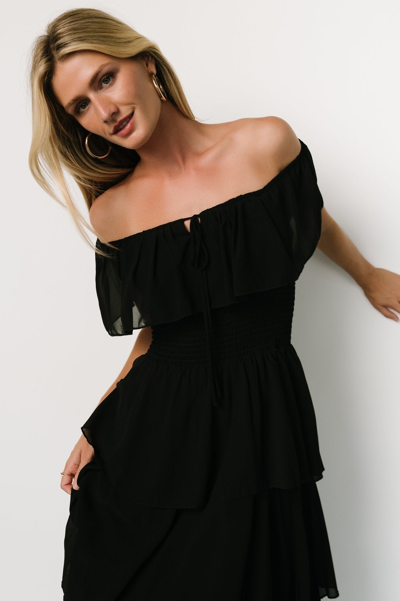 Carina Off Shoulder Maxi Dress | Black - Baltic Born