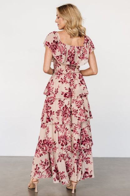 Carina Off Shoulder Maxi Dress | Nude + Rose - Baltic Born