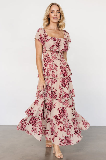 Carina Off Shoulder Maxi Dress | Nude + Rose - Baltic Born