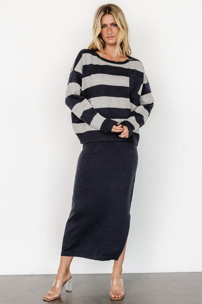 Carlotta Sweater + Skirt Set | Midnight + Gray - Baltic Born