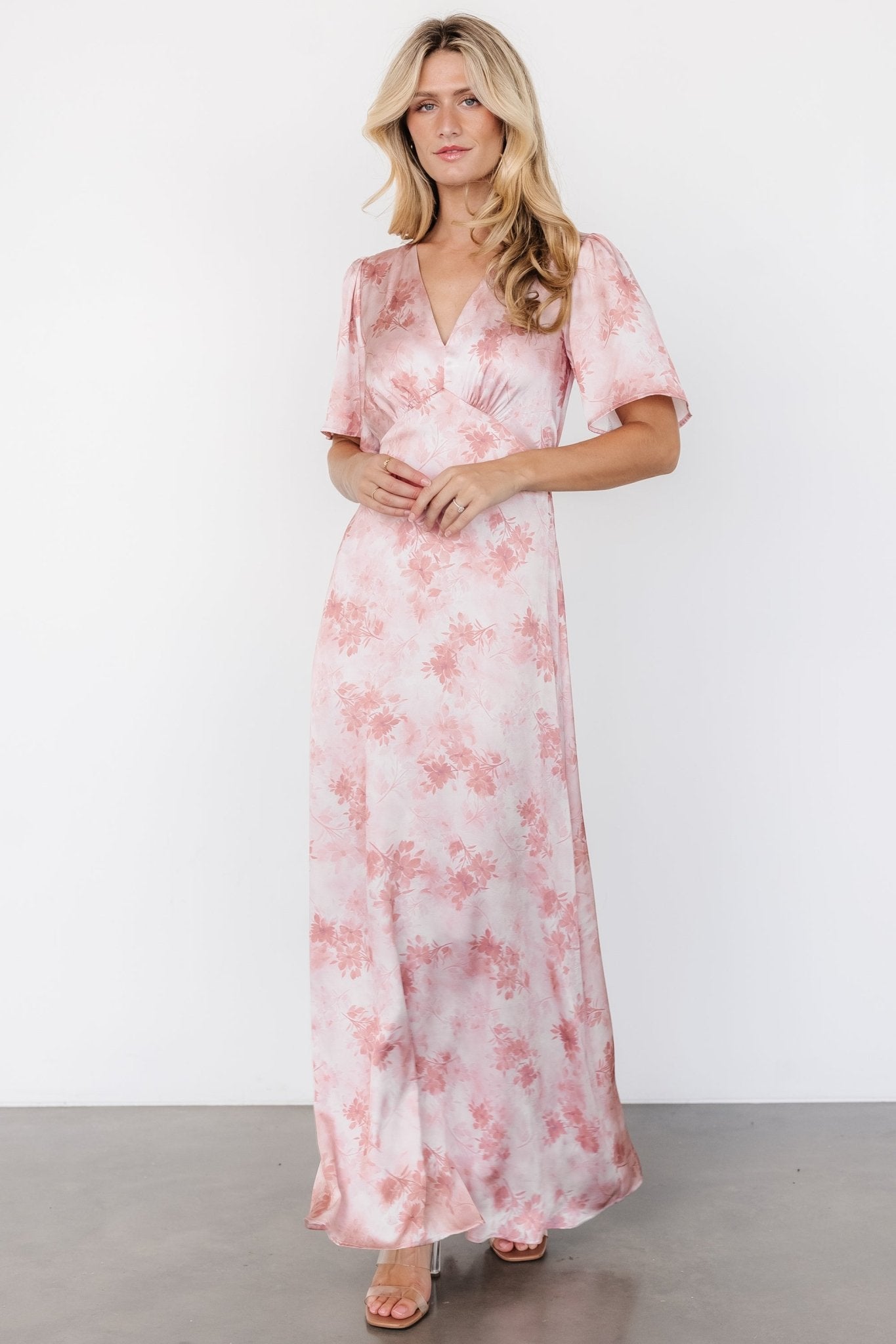 Carmen Floral Midi Dress (Blueberry)