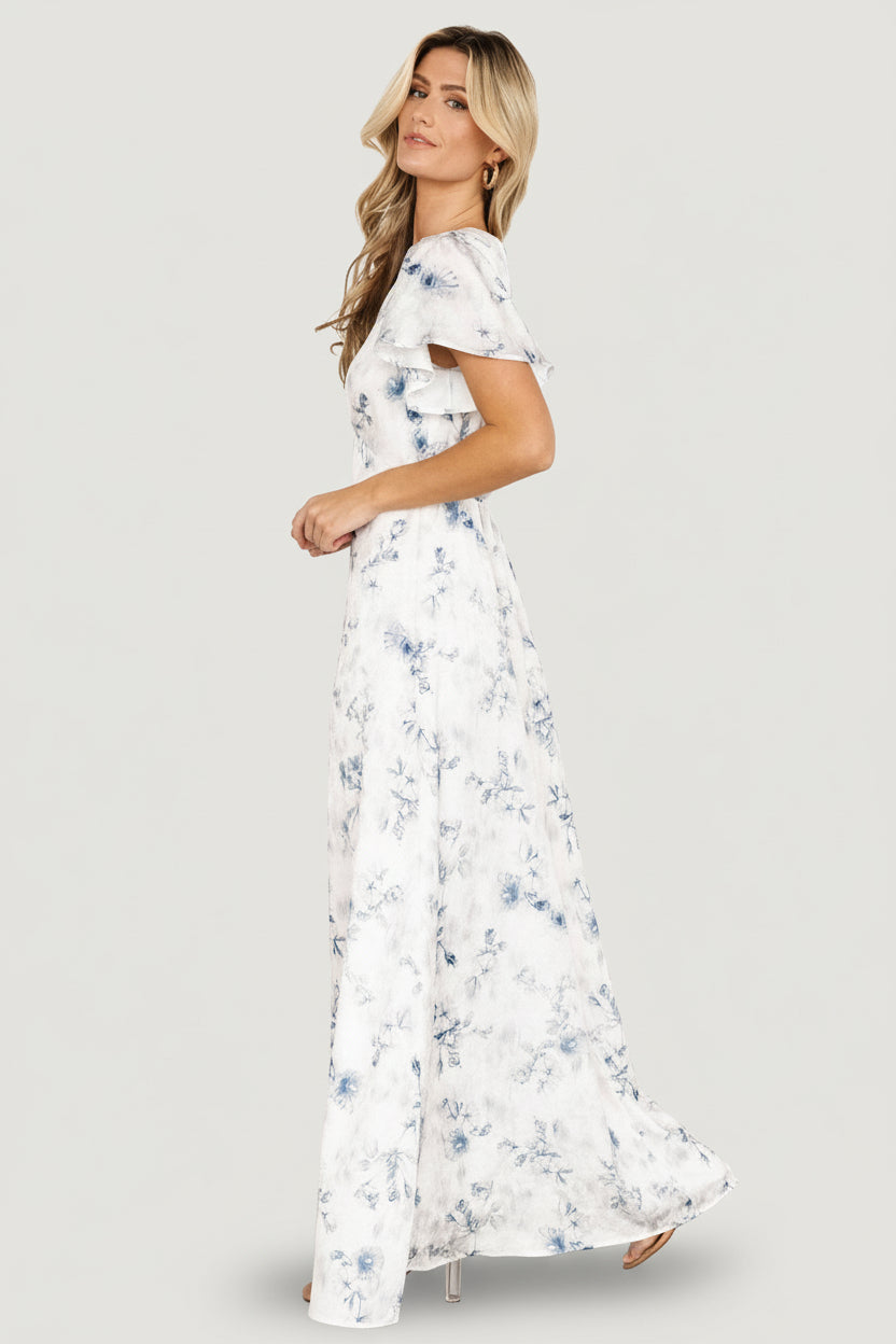 carmen maxi dress Carmen Maxi Dress — Off White & Blue Floral