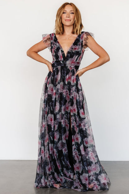 Carmine Maxi Dress | Black Floral - Baltic Born