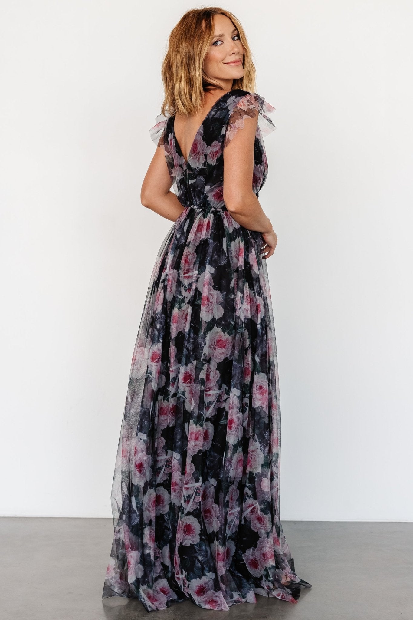 Carmine Maxi Dress | Black Floral - Baltic Born