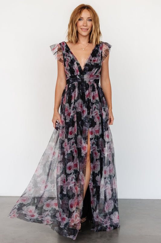 Carmine Maxi Dress | Black Floral - Baltic Born