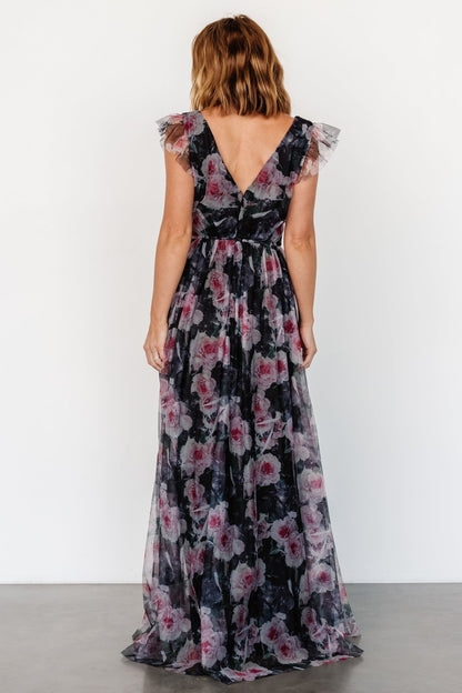 Carmine Maxi Dress | Black Floral - Baltic Born