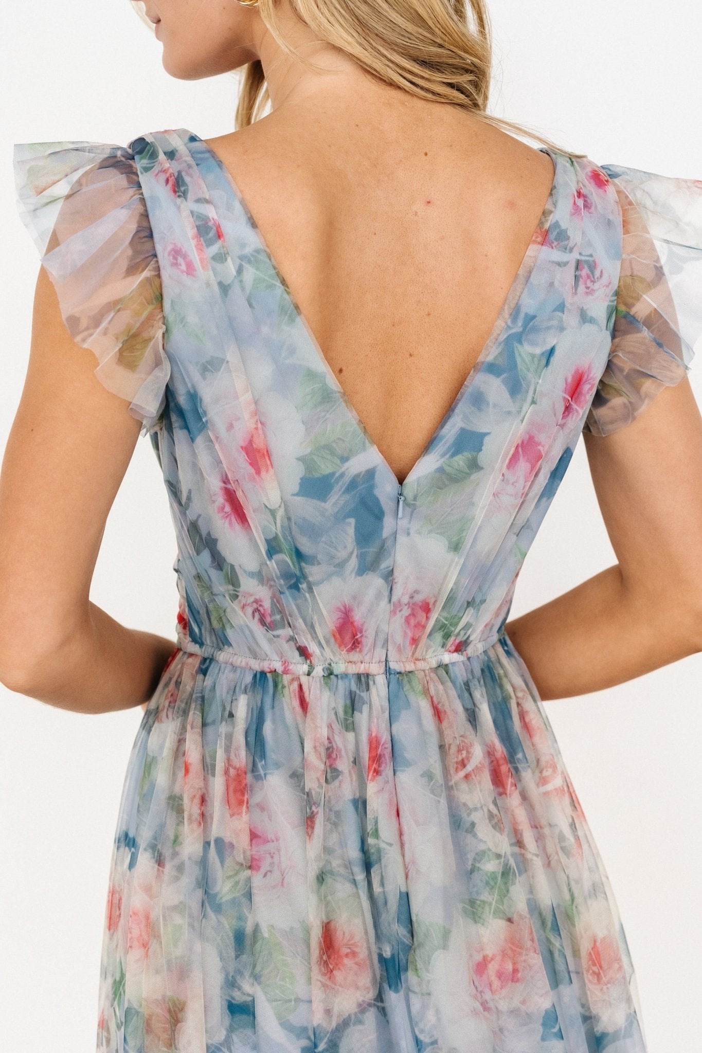 Carmine Maxi Dress | Dusty Blue Floral - Baltic Born