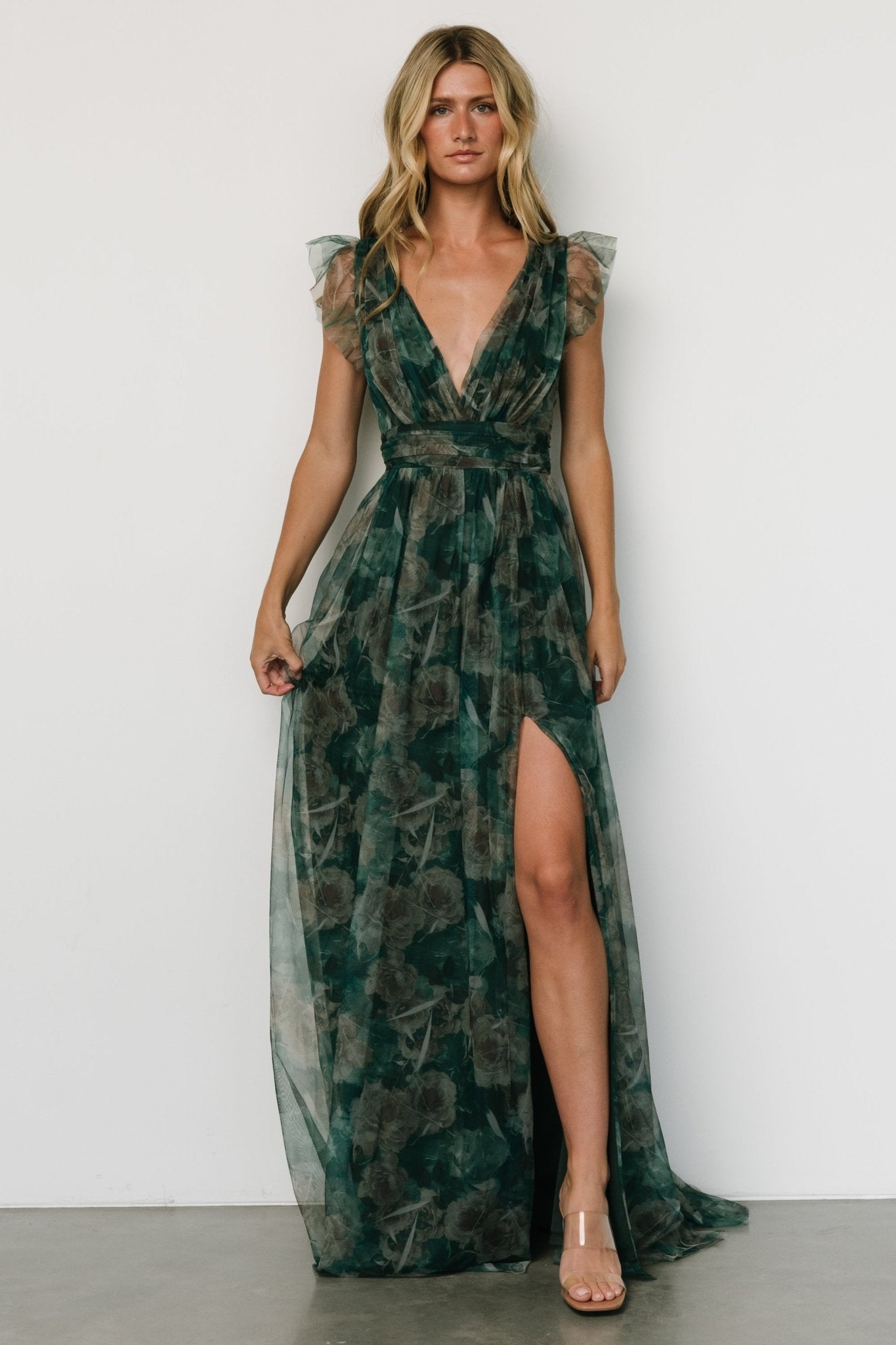 baltic born emerald green dress Baltic Born Dress Emerald Green Andi Velvet Wrap Maxi Ribbed Plus Size 3XL XXXL
