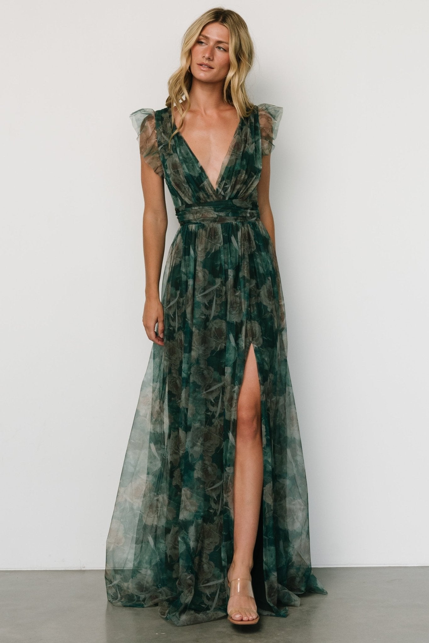 Carmine Maxi Dress | Green Floral - Baltic Born