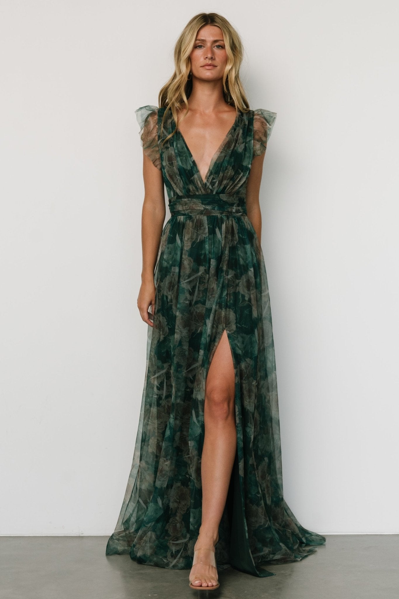 Carmine Maxi Dress | Green Floral - Baltic Born