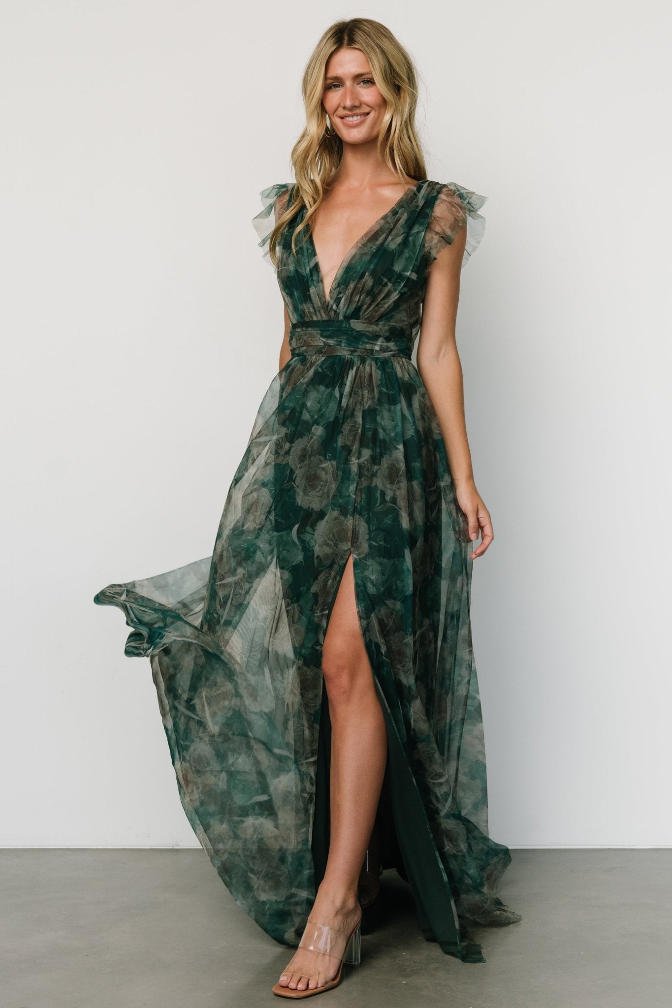 Carmine Maxi Dress | Green Floral - Baltic Born