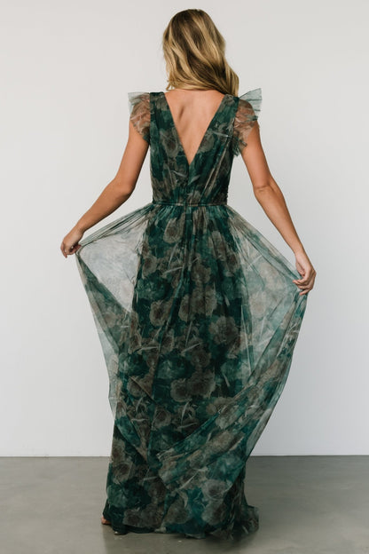 Carmine Maxi Dress | Green Floral - Baltic Born