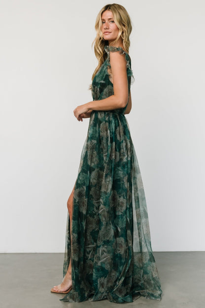 Carmine Maxi Dress | Green Floral - Baltic Born