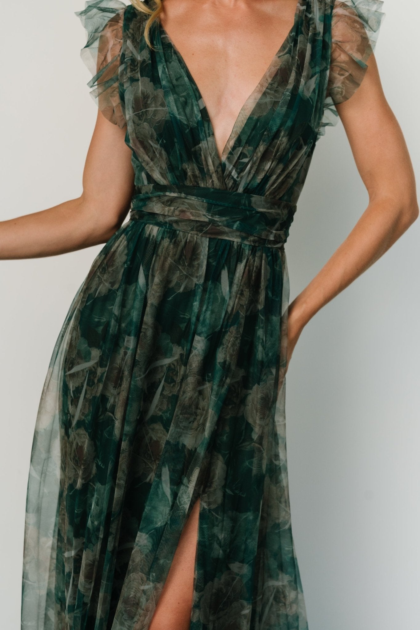 Carmine Maxi Dress | Green Floral - Baltic Born