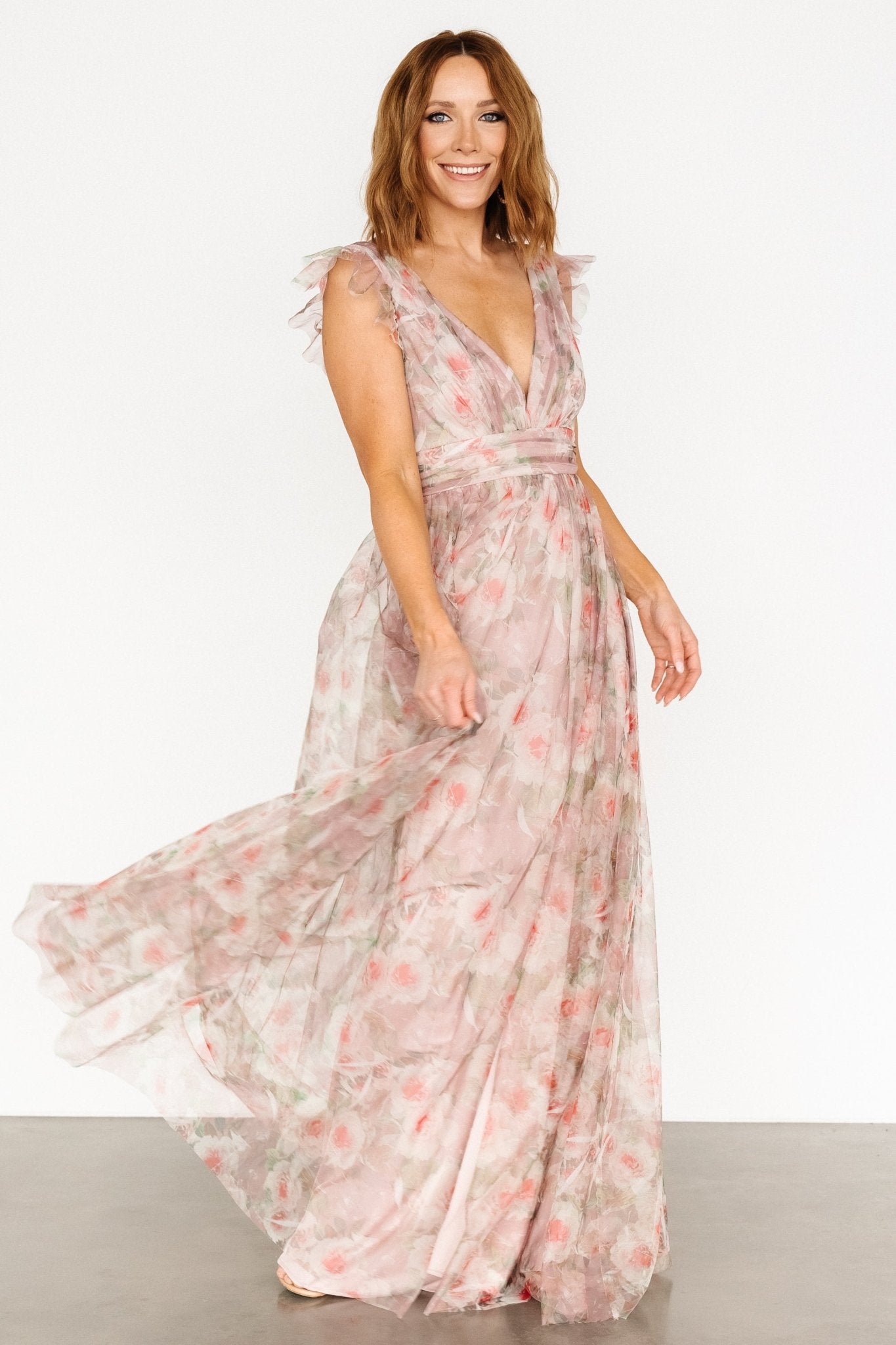 Carmine Maxi Dress | Green Floral