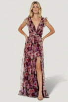 Carmine Maxi Dress | Wine Floral - Baltic Born