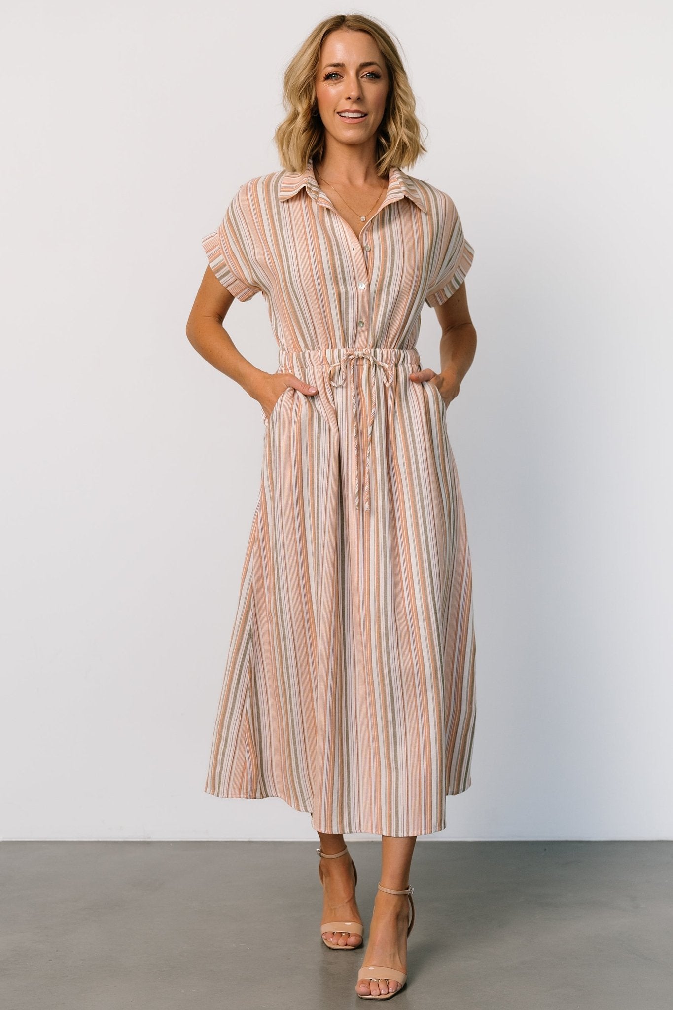 Carole Midi Dress | Multi Stripe - Baltic Born