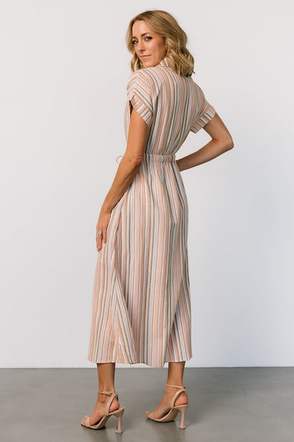 Carole Midi Dress | Multi Stripe - Baltic Born