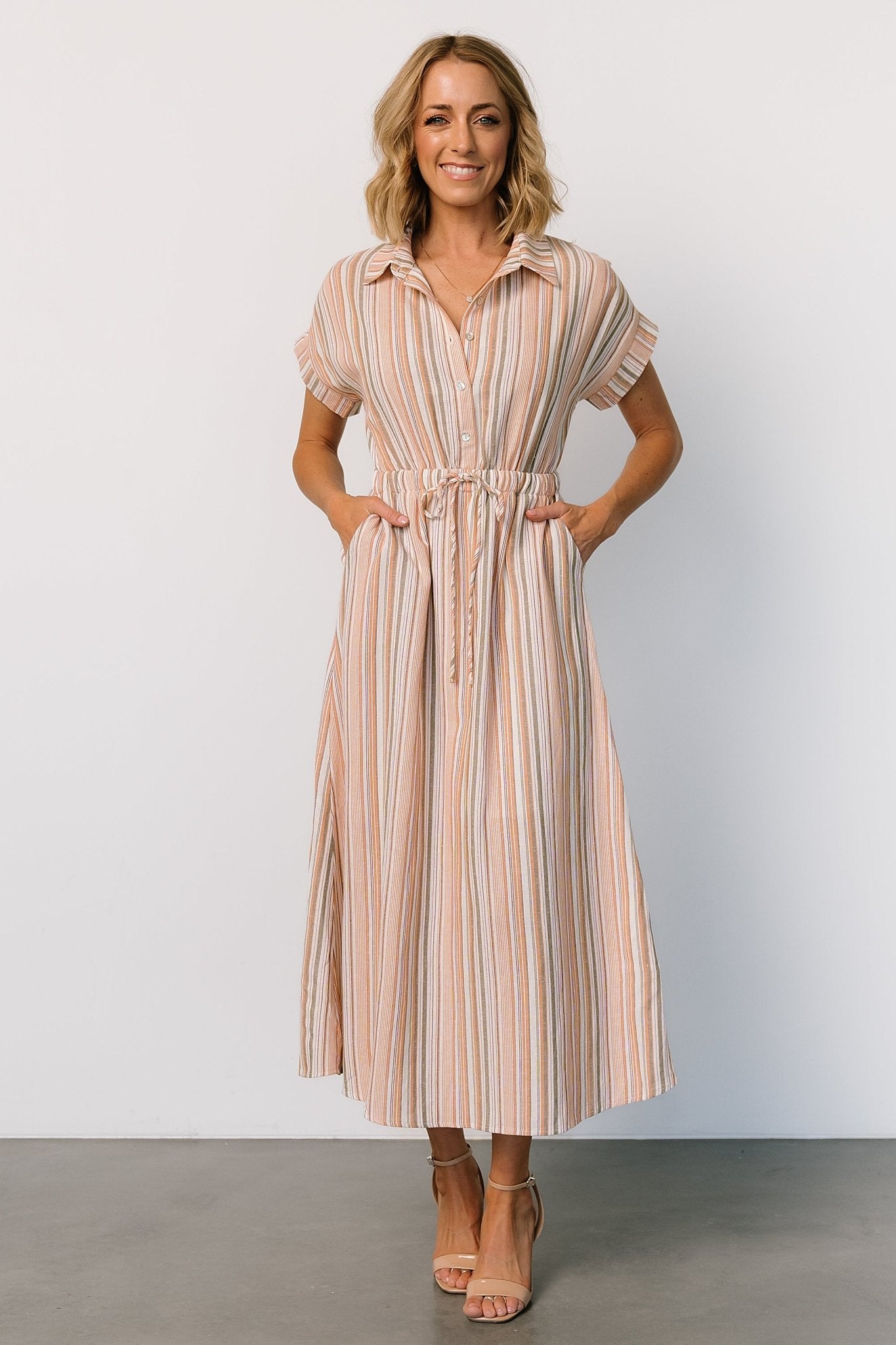 Carole Midi Dress | Multi Stripe - Baltic Born