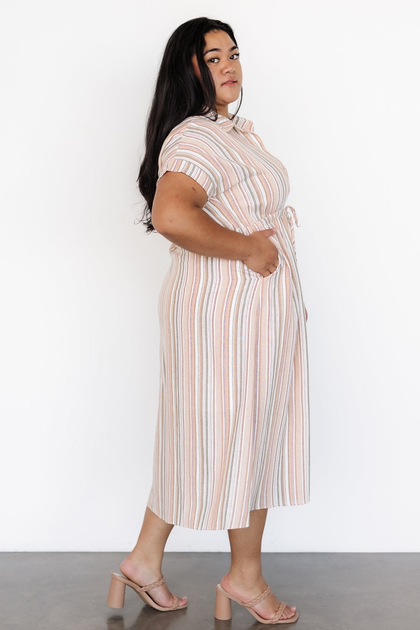 Carole Midi Dress | Multi Stripe - Baltic Born