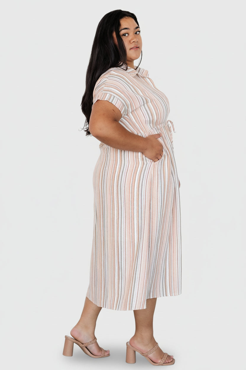 Carole Midi Dress | Multi Stripe