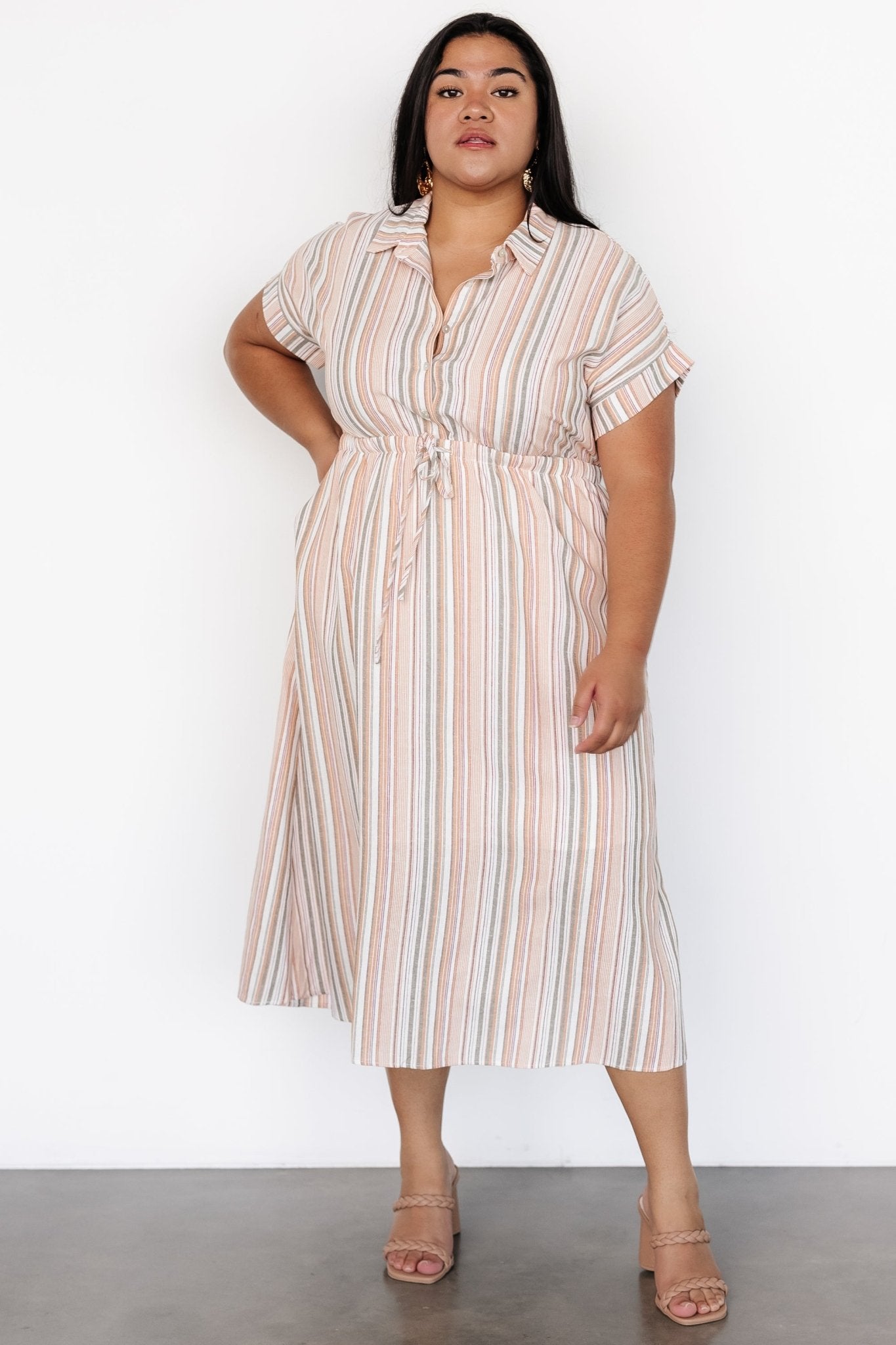 Carole Midi Dress | Multi Stripe - Baltic Born