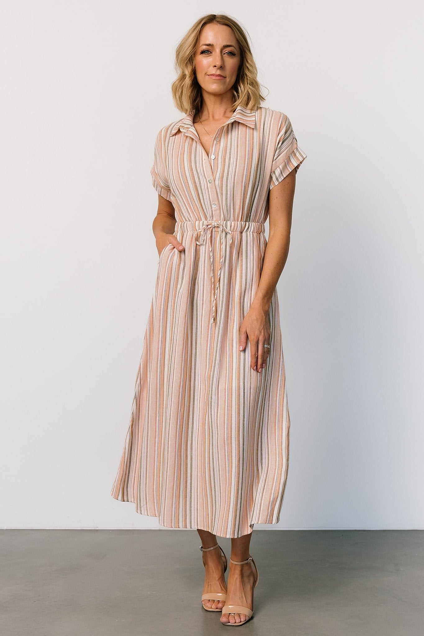 Carole Midi Dress | Multi Stripe - Baltic Born