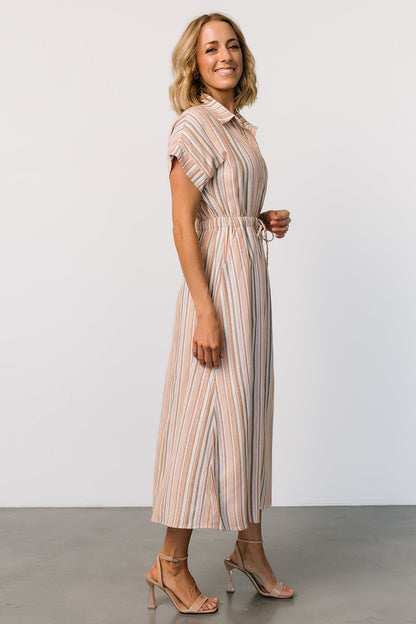 Carole Midi Dress | Multi Stripe - Baltic Born