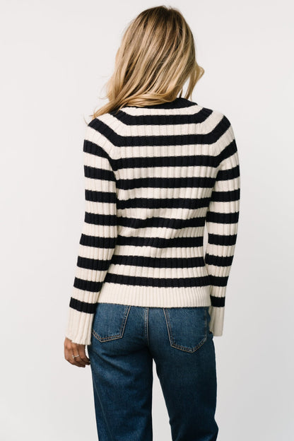 Carrie Striped Sweater | Navy + Ivory - Baltic Born