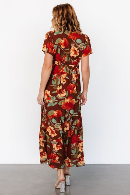 Cassie Short Sleeve Dress | Copper Floral - Baltic Born