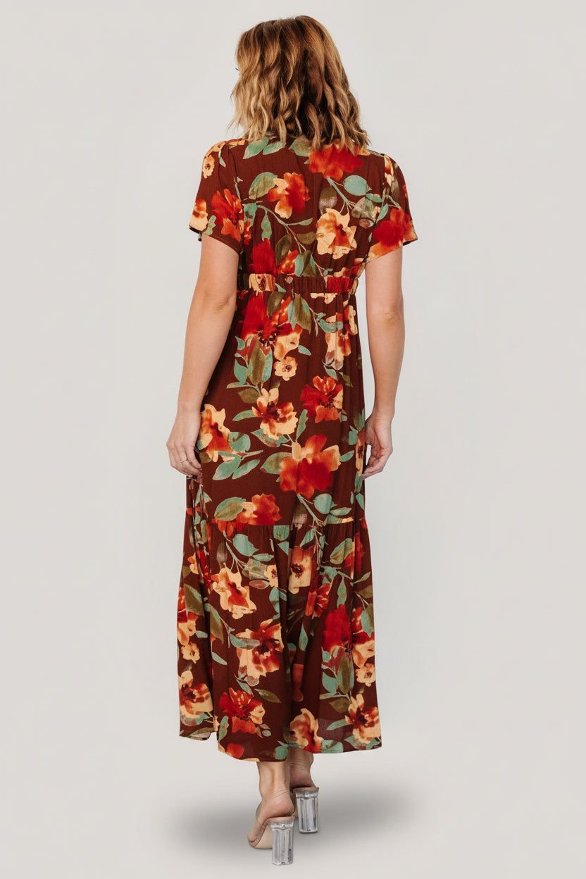 Cassie Short Sleeve Dress | Copper Floral