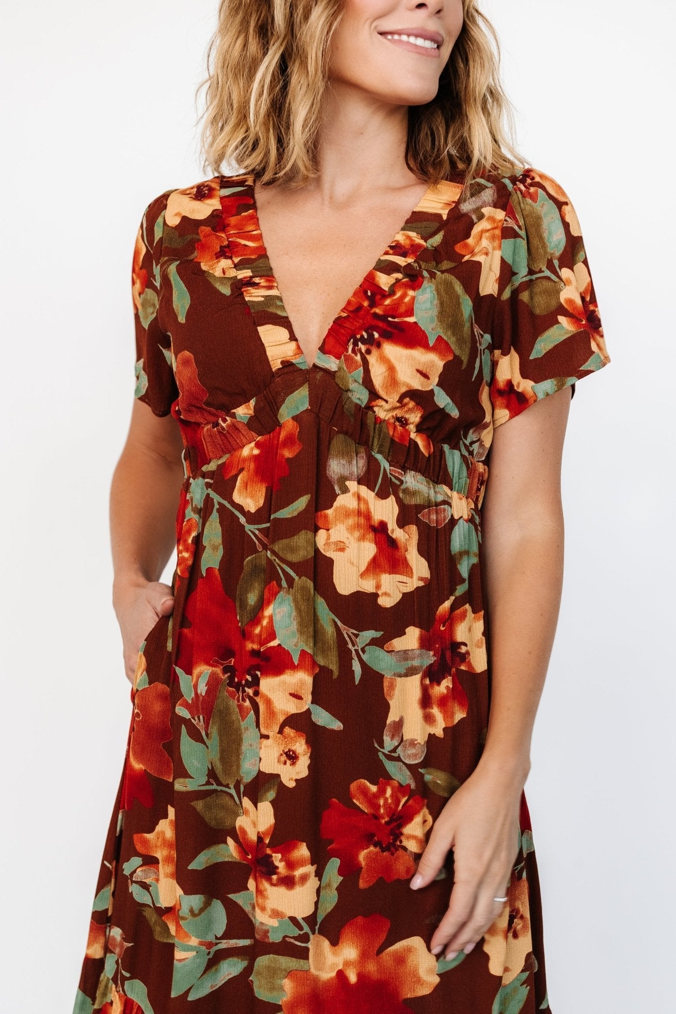 Cassie Short Sleeve Dress | Copper Floral - Baltic Born