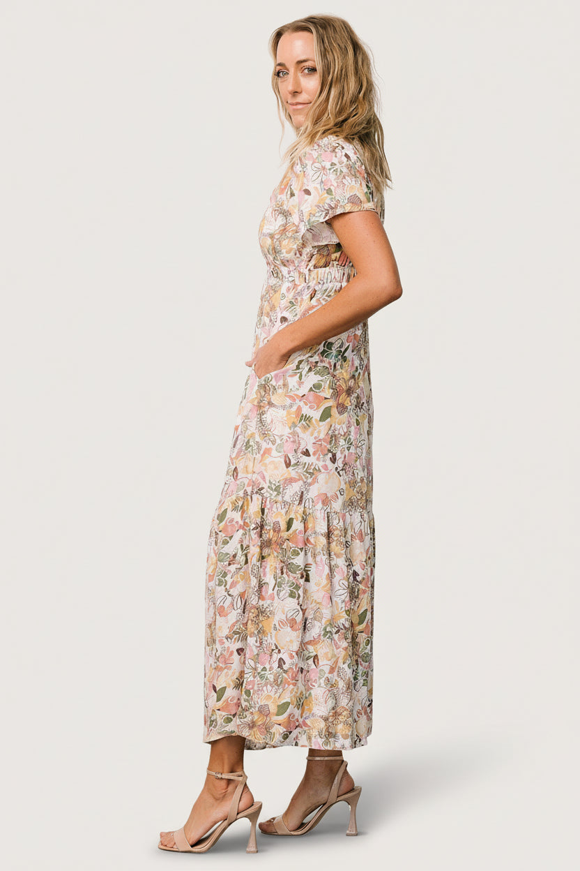 Cassie Short Sleeve Dress | Multi Floral